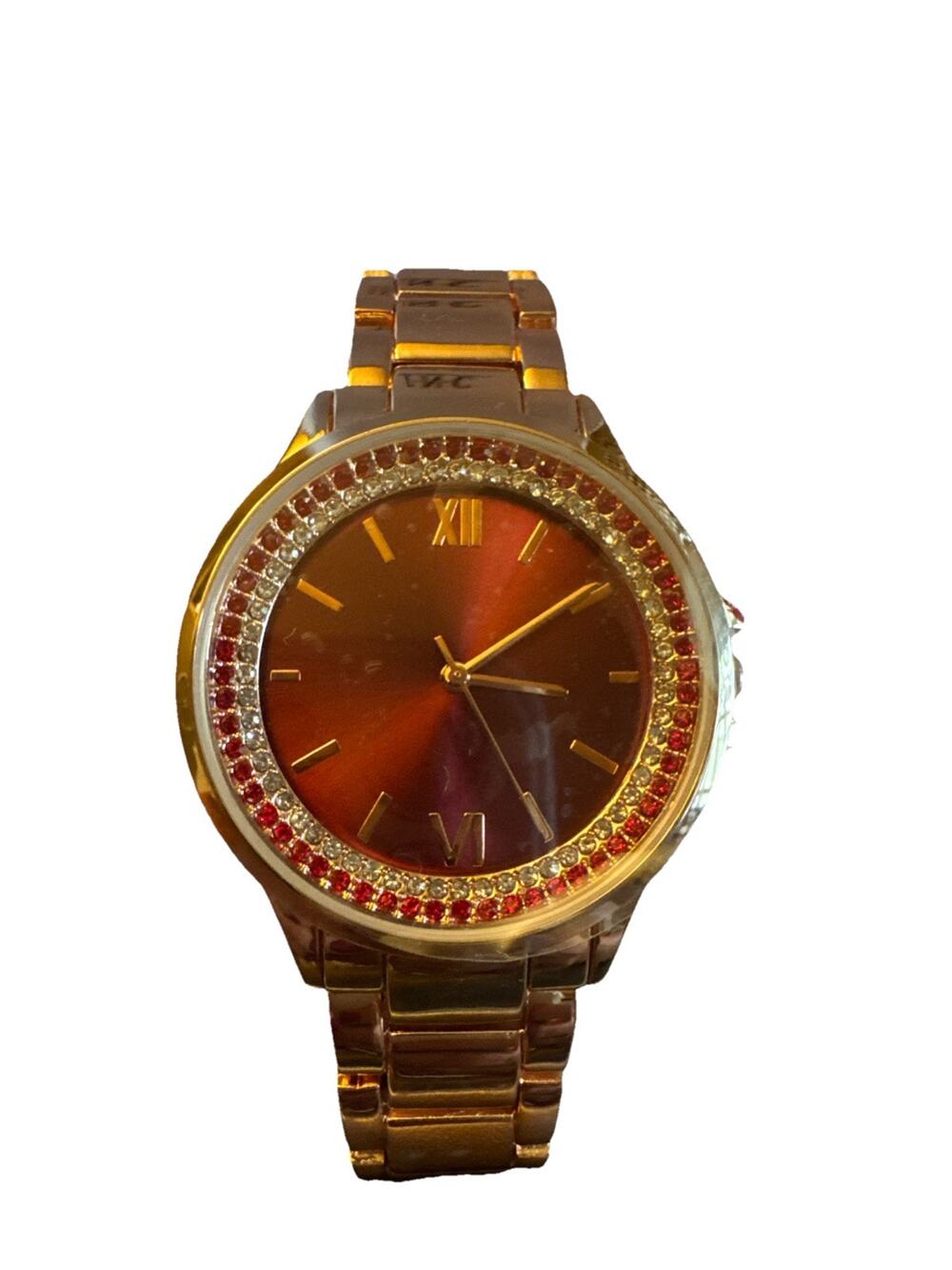 INC International Concepts Rose Gold Women's Watch With Rhinestones New In Box